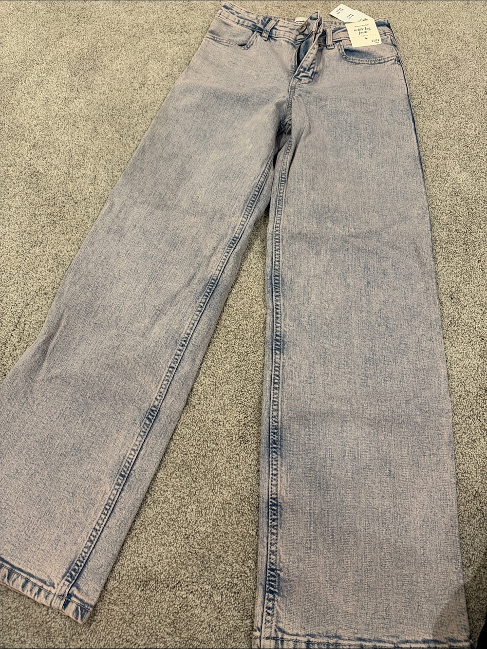 abercrombie kids Light Blue Relaxed Wide-Leg Jeans